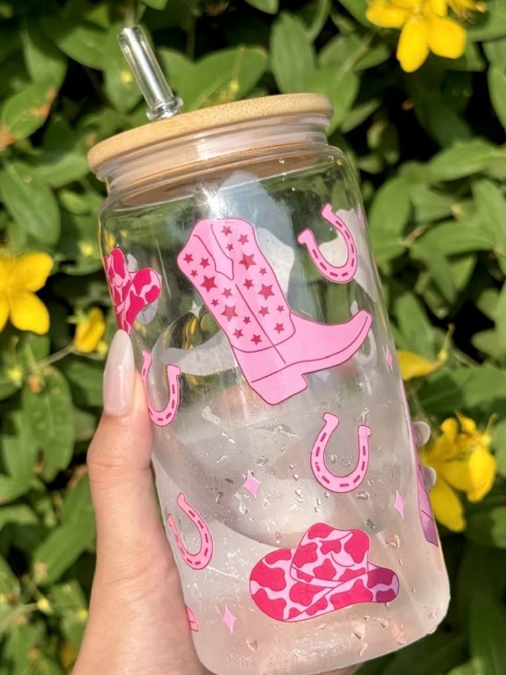 5/$25 Western Cowgirl Style Tumbler With Bamboo Lid and Straw